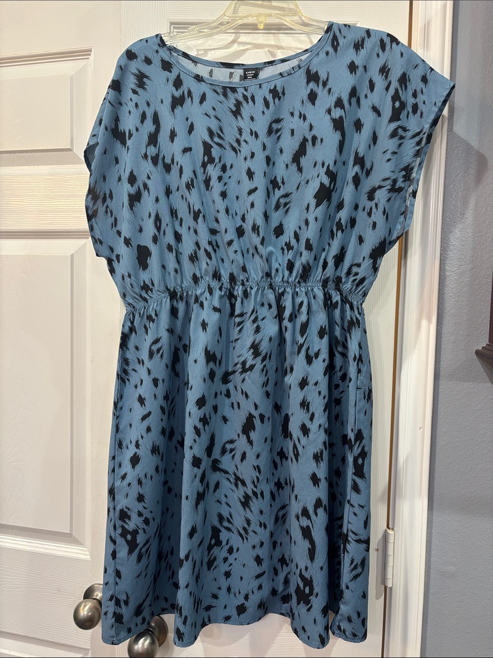 SHEIN Curve Plus Allover Print Batwing Sleeve Summer Dress